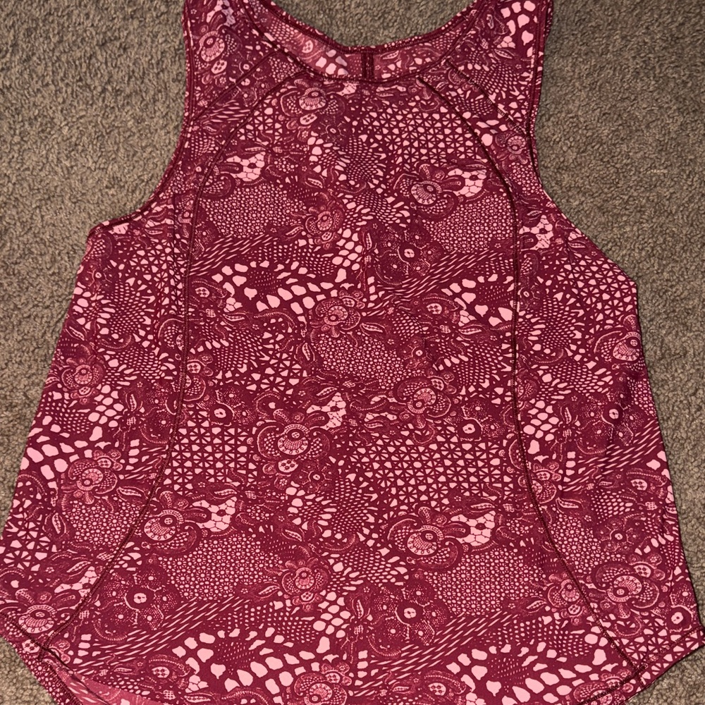 Lululemon Athletica Patterned Tank Top - Burgundy and Pink